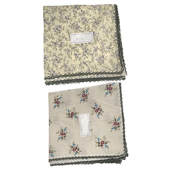 TELOLY 2Pcs Bandanas for Women,Plants Flowers Cotton Bandana,Fresh Sweet Bandana Set,Style3
