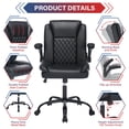 thumbnail image 4 of JONPONY 400LBS Wide Office Chair Ergonomic Computer Desk Chair, Big and Tall Leather High Back Executive Leather Chair Adjustable Task Chair Lumbar Back Support Design,Black, 4 of 10