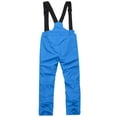 thumbnail image 3 of LNZGNM Kids Snow Bibs 8-12Y Insulated Waterproof Cozy Snowsuit Windproof Warm Skiing Pants Winter Casual Snowboard Overalls with Zipper Pockets for Children for Cold Weather, Blue, XL, 3 of 3