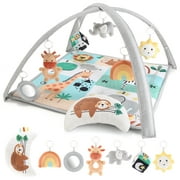 The Peanutshell 7 in 1 Baby Play Gym and Tummy Time Mat, Safari 123