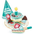 thumbnail image 3 of Hape: Interactive Happy Birthday Cake - 16pc Light & Sound Wooden Toy, Cake-Hat-Candle-Slicer, Kitchen Food, Pretend Playset, Toddlers & Kids Ages 2+, 3 of 10