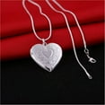 thumbnail image 4 of EOEMY Fashion 925 Silver Heart Necklace Locket Photo Pendant Wedding Jewelry Gift Us, 4 of 9