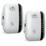 Mixfeer WiFi Extender, 2024 Upgraded Signal Booster Up to 3000 Sq.ft, Wireless Internet Repeater with Ethernet Port, 2 Packs