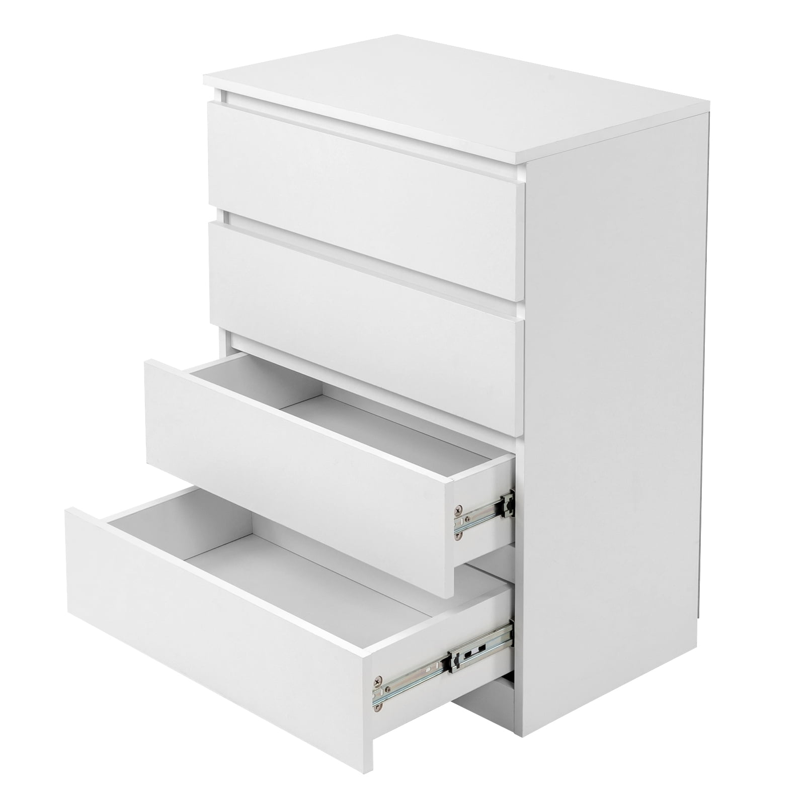 iTopRoad Chest of 4 Drawers, Dresser Organizer, Storage Cabinet for Bedroom, White