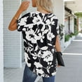 thumbnail image 3 of Pompotops Chemisier en Chiffon à Manches Courtes Imprimé Mode Décontractée Sexy d'Été pour Femmes, 3 of 6