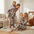 thumbnail image 4 of Nibbcoa Family Matching Pajamas Set Classic Plaid Long Sleeve Turn Down Collar Tops  Loungewear, 4 of 10