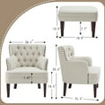 thumbnail image 3 of L'AGRATY Accent Chair with Ottoman, Tufted Armchair and Ottoman for Bedroom Living Room, Beige, 3 of 6
