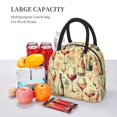 thumbnail image 6 of Haiem Wine Printed Lunch Bag Women, Lunch Box Lunch Bag for Women, Small Leakproof Cute Lunch Tote Large Capacity Reusable Insulated Cooler Lunch Container, 6 of 6