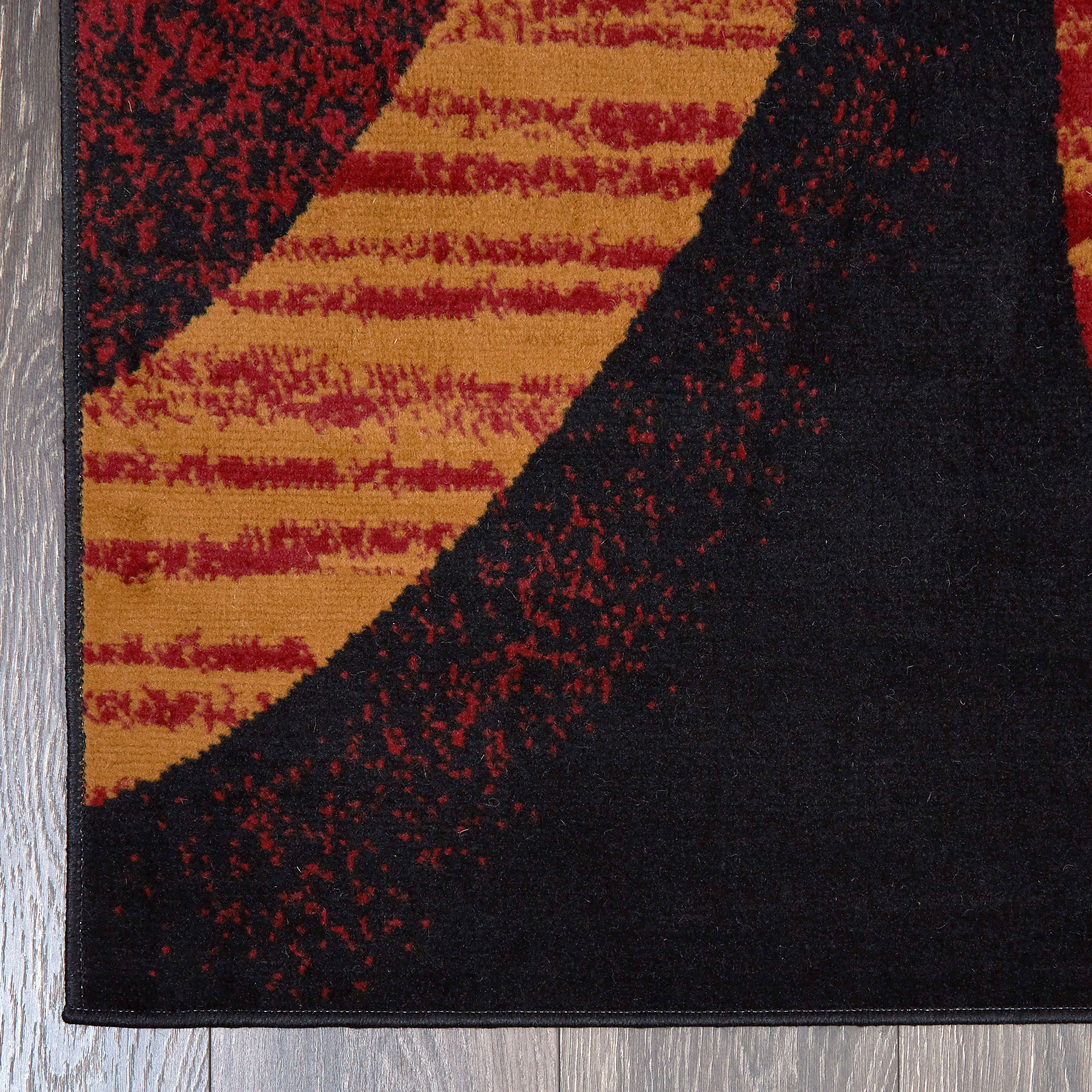 Home Dynamix Premium Indus Contemporary Geometric Area Rug, Black/Red, 21"x35"