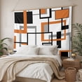 thumbnail image 3 of Orange Black Grey Geometric Tapestry for Bedroom Wall Hanging Tapestry,Middle Century Modern Abstract Art Ceiling Backdrop Tapestries Poster Blanket Wall Decor for Teens Room Living Room 51" x 59", 3 of 8