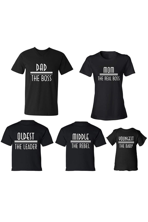Family Tree Matching T-shirts (Dad, Mom, Oldest, Middle, Youngest)