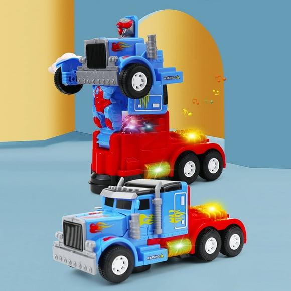 Transforming Toy Car, Car Robot Transformer Toy Sound Light Universal Wheel for Kids