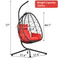 thumbnail image 4 of Egg Chair with Stand, Patio Wicker Hammock Chair Swing with Stand and UV Resistant Cushion, Egg Swing Chair for Outdoor Patio Porch Backyard Living Room, 300lbs Weight Capacity, 4 of 9