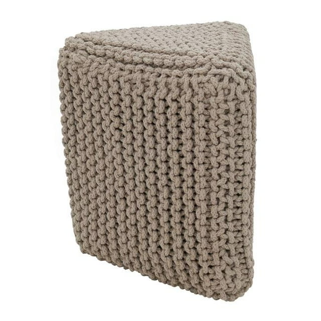 SARO PU860.GY Pouf de Sol Triangle avec Corde Torsadée - Gris