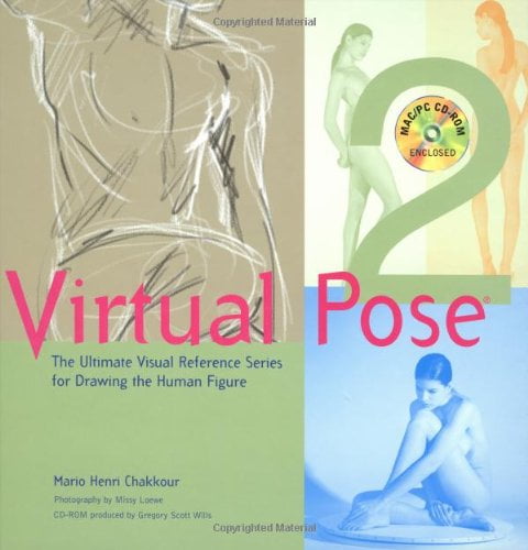 Virtual Pose 2 The Ultimate Visual Reference Series for Drawing the Human Figure Book CD-Rom , Pre-Owned Hardcover 0966638352 9780966638356 Mario Henri Chakkour pic