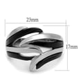 thumbnail image 2 of Luxe Jewelry Designs Women's Two-Tone Black IP Stainless Steel Ring - Size 7 (Pack of 2), 2 of 4