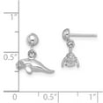 thumbnail image 2 of 14k White Gold 3-d Mini Manatee Dangle Earrings / High Polish 12.1mm long Dangle Earring for Women, 2 of 2