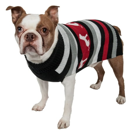 UPC: 0858342020954 | Pet Life ® Dog Patterned Fashion Striped Ribbed Turtle Neck Dog Sweater