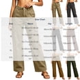 thumbnail image 3 of Zormilly Cargo Pants Women Fashion High Waisted Elastic Waist Wide Leg Hiking Pants with Multi Pockets Straight Leg Jeans, S-2XL, 3 of 5