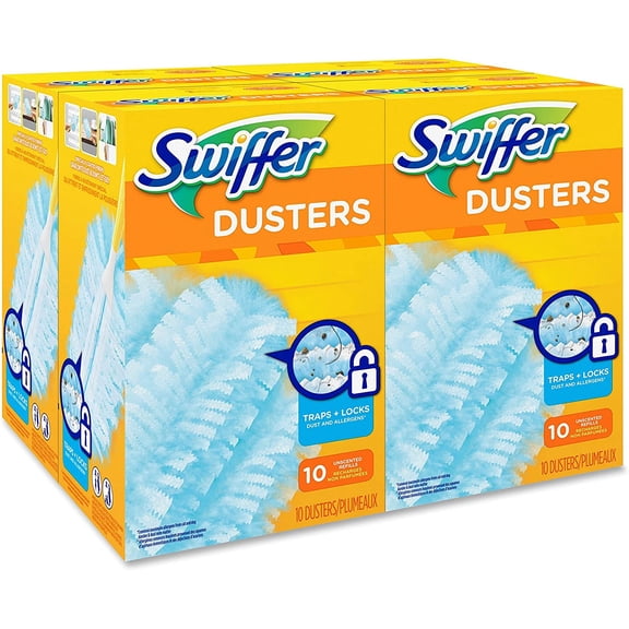 21459CT Refill Dusters, Dust Lock Fiber, Light Blue, Unscented, 10/Box, 4 Box/Carton