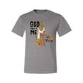 thumbnail image 2 of Wild Bobby God Made Me This Way Cross with Sunflowers Inspirational/Christian Men Tee, Heather Grey, Medium, 2 of 6