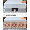 thumbnail image 7 of Vintage Ethnic Wrap Around Bed Skirts for California King Bed 18" Drop,Bed Skirt with Adjustable Elastic Belt Dust Ruffle Bed Valance Boho Tribes Modern Orange Middle Century Bed Frame Cover, 7 of 7