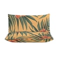 thumbnail image 3 of 3 Pcs Soft Bedding Set, Includes 1 Duvet Cover with Zipper And 2 Pillow,Shams Hawaiian Hibiscus Garden Orange Flowers Twin(86"x70"), 3 of 8