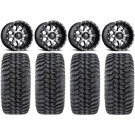 Fuel Nutz Black 14 Wheels 28 Regulator Tires Kawasaki Mule Pro FXT