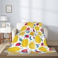 thumbnail image 2 of Throw Blanket for Couch Sofa and Bed, strawberry lemon Super Soft Plush Throw Blanket, Fuzzy Cuteness Comfy Warm Washable Flannel Blanket & Throws for All Season 60"x50", 2 of 5