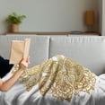 thumbnail image 3 of Mandala Soft Flannel Fleece Blanket, Lotus Flowers and Paisley Elements Golden Yellow Toned Ombre Mandala, Cozy Plush for Indoor and Outdoor Use, 70" x 90", Earth Yellow and Mustard, by Ambesonne, 3 of 5