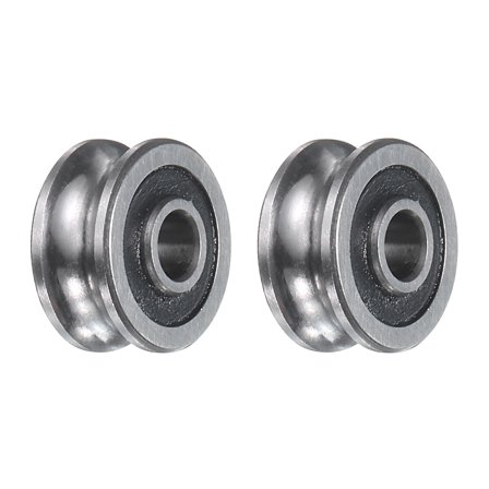 2Pcs SG10 Deep U Groove Ball Track Guide Bearing 4mmx13mmx6.5mm, Silver