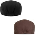thumbnail image 4 of 2 Pcs Mens Womens Newsboy Flat Cap Beret Hat Ivy Irish Gatsby Driving Cabbie Hat, 4 of 7
