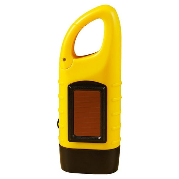 Naiovety Carga de emergencia multifuncional solar portátil! Linterna recargable con manivela manual Montañismo fotovoltaico carpas Amarillo