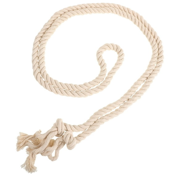 LABSERRON 1Pcs Woven Rope Belt Beige Cotton Linen Adjustable Length For Women Everyday Wear