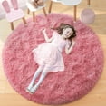 thumbnail image 6 of Fluffy Circle Round Rug 4'X4' for Kids Room, Furry Carpet for Teen Girls Bedroom, Shaggy Circular Rug for Nursery Room, Fuzzy Plush Rug for Dorm, Cute Room Decor, 6 of 8