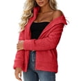 thumbnail image 5 of JOANKDMI Fuzzy Fleece Jacket for Women Full Zip Sherpa Coat Casual Stand Collar Long Sleeve Winter Warm Outerwear with Pockets Cozy Fluffy Tops for Fall Cold Weather, 5 of 5