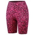 thumbnail image 2 of A2Y Women's Brushed Microfiber Leopard Print Biker Bermuda Shorts Hot Pink XL, 2 of 3