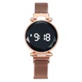 thumbnail image 1 of Reloj de pulsera para damas y niñas, moderno, informal, redondo, LED, reloj de pulsera con pantalla táctil y imán, 1 of 3
