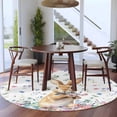 thumbnail image 4 of Round Area Rug 6 Ft, Bunny Easter Washable Non-Slip Circle Carpet for Living Room/Bedroom, Spring Floral Rabbits Eggs Farmhouse Low-Profile Indoor Mats Collection Rugs for Residential, 4 of 7