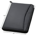 thumbnail image 2 of Travigo 3-Ring Zipper Portfolio | Simulated Leather | 1.25" 3-Ring Binder | Exterior Pocket | Guesseted File Pocket | Clear ID Slot | Pen Loop | 8-1-2" Writing Pad (Black), 2 of 5