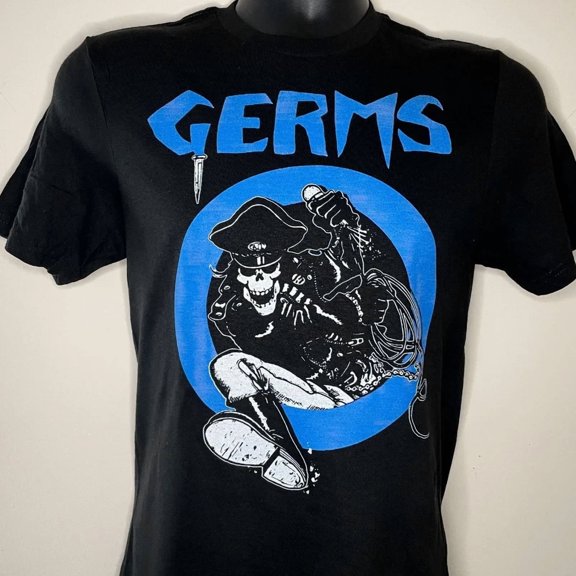RARE Vtg The GERMS Band Punk Rock Heavy Cotton Black Full Size Shirt BL223