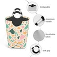 thumbnail image 4 of DouZhe 50L Rectangular Laundry Basket, Modern Colorful Terrazzo Pink Prints Waterproof Foldable Laundry Hamper with Aluminum Handles, 4 of 6