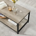 thumbnail image 6 of Alden Design Industrial Coffee Table with Storage Shelf for Living Room, Rustic Gray, 6 of 10
