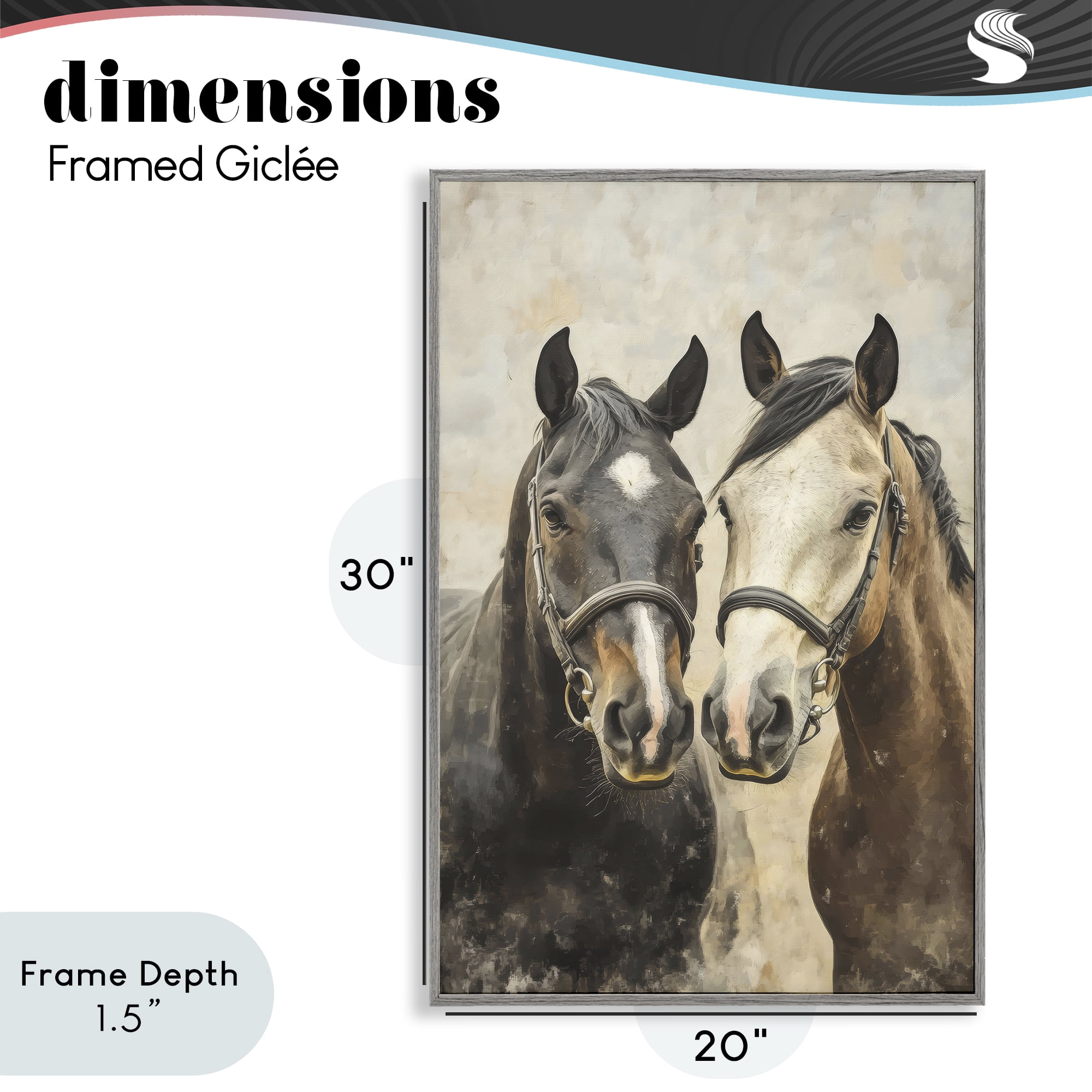 Stupell Industries Pair of Horses in Harmony Gray Framed Giclee Art, design by Creative Studio