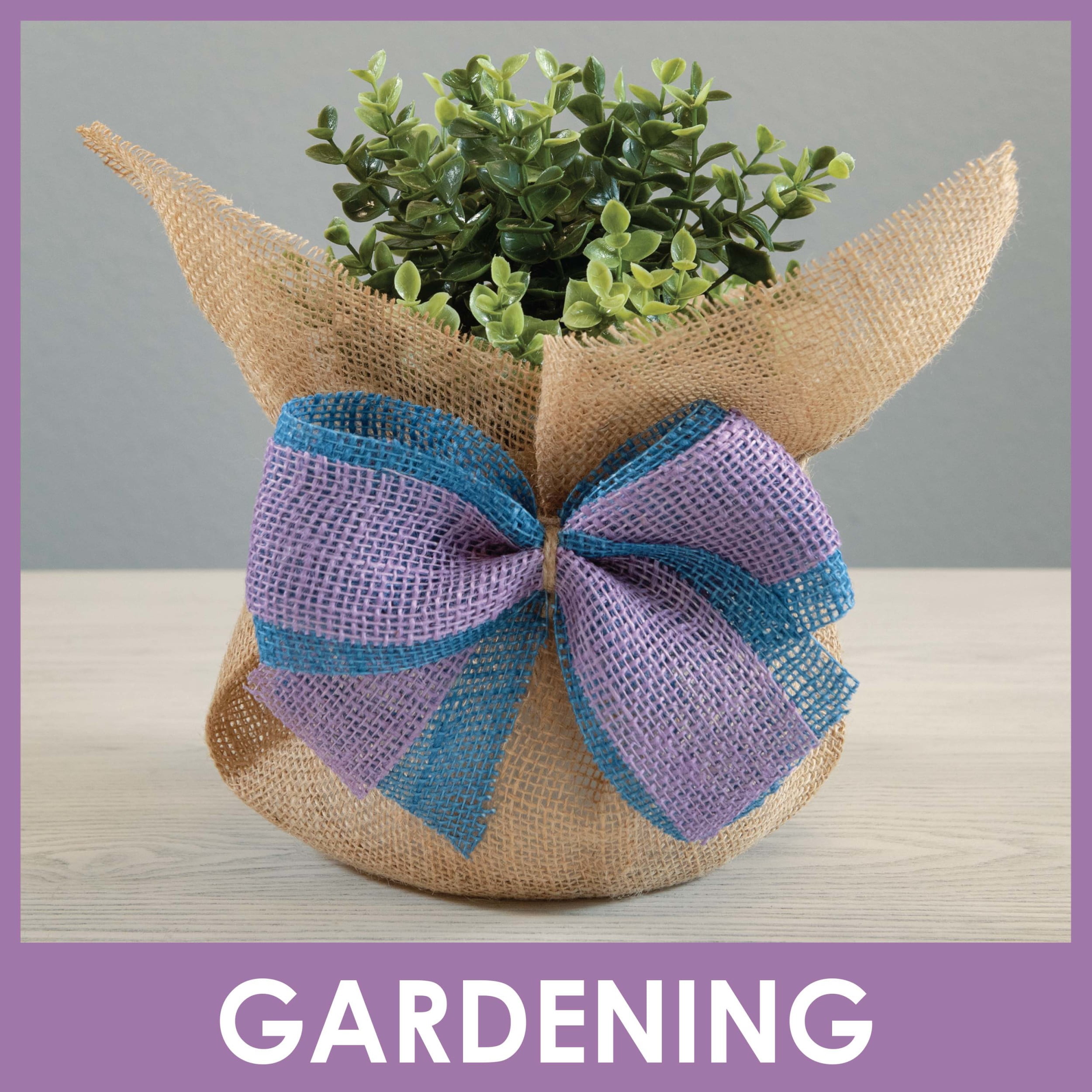 Allen Company Precut Natural Jute Burlap, Finished Edges, 46"W X 1-Yard, Lavender