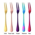 thumbnail image 2 of 2Pcs Restaurant Two-tine Snail Fork Used For Cake in Party Fruit Fork Stainless Steel Tableware Cake Dessert Forks RED, 2 of 8
