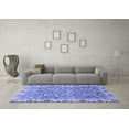 thumbnail image 3 of Ahgly Company Machine Washable Indoor Square Oriental Blue Traditional Area Rugs, 3' Square, 3 of 4