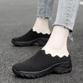 thumbnail image 4 of Zapatos de tenis informales para mujer, zapatos para caminar para mujer, zapatillas fáciles de poner, calzado de calcetín sin cordones, zapatillas de deporte de fondo grueso para exteriores para mujer, 4 of 5