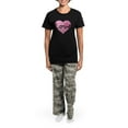 thumbnail image 4 of CafePress - Love Pink Glitter Heart Pajamas - Women's Short Sleeve Print T-Shirt and Pants Dark Cotton Pajama Set, 4 of 7