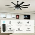 thumbnail image 5 of Bella Depot 72" Modern Black LED Ceiling Fan 6-Speed Reversible DIY Shape Chandelier With Dimmable Light and Remote Control, 5 of 14